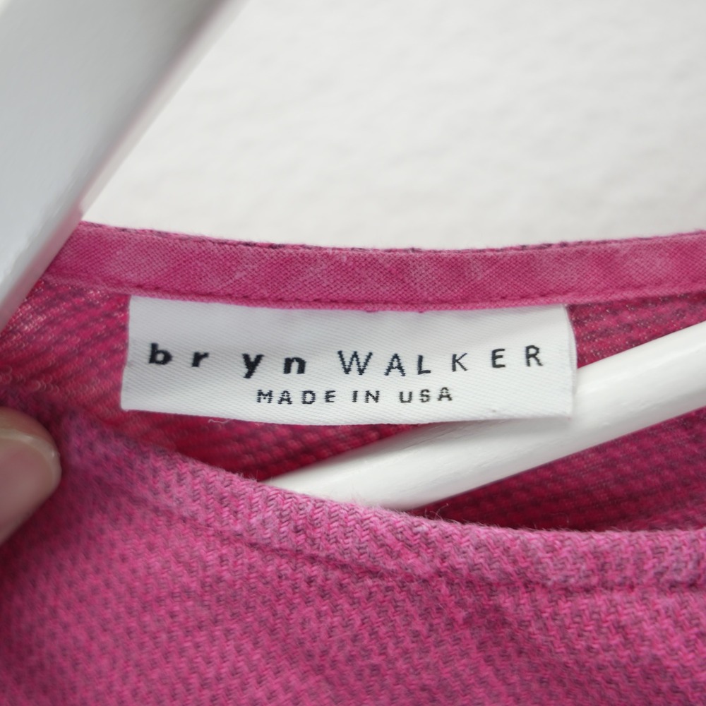 Bryn Walker Pink Linen Tunic Top Waffle Weave Elbow Sleeve Size S Lagenlook - Picture 5 of 10